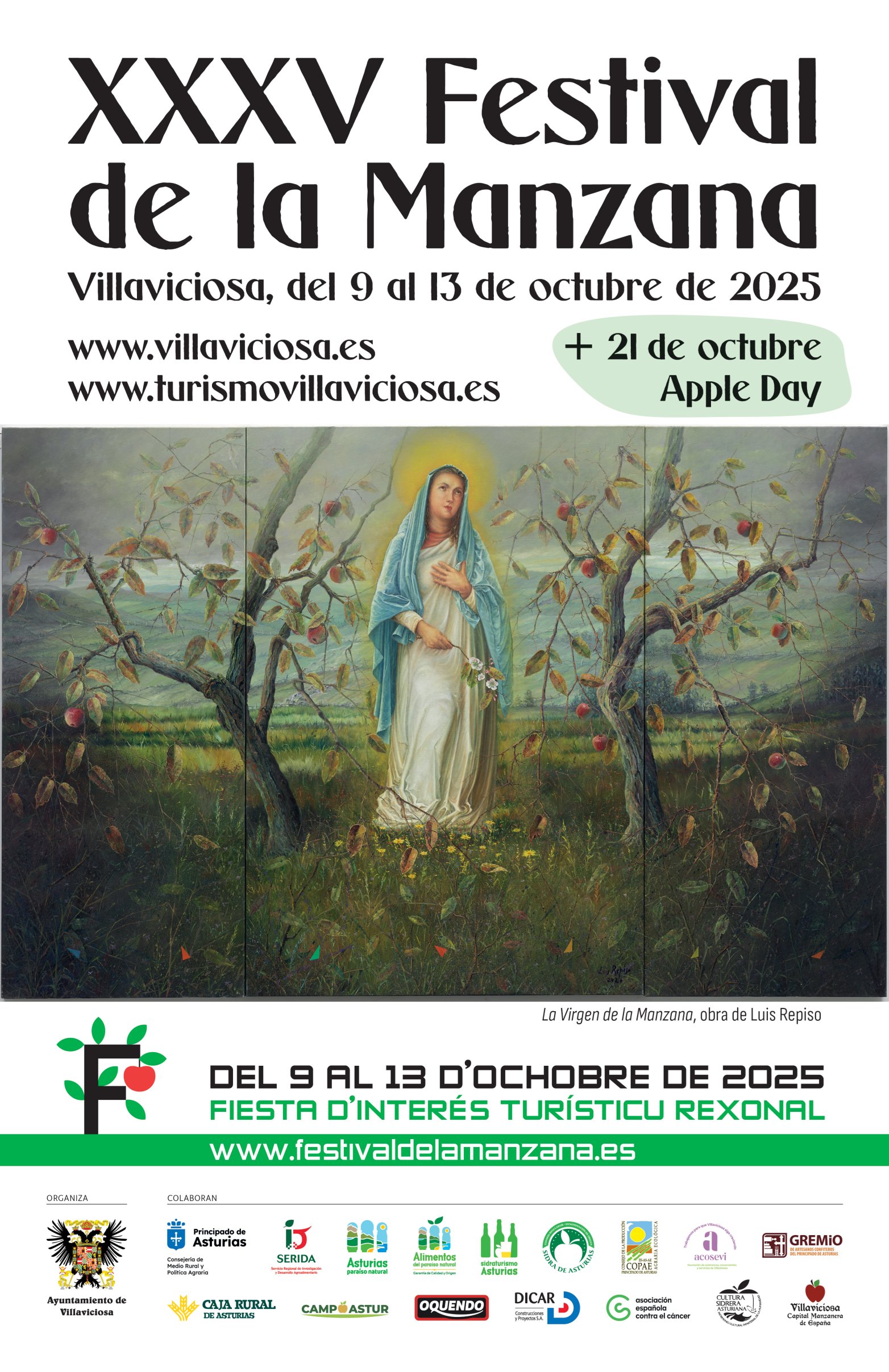 CARTEL FESTIVAL DE LA MANZANA VILLAVICIOSA ASTURIAS 2025